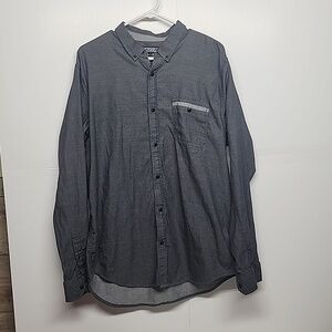 Ezekiel mens XL long sleeve button down denim color 100% cotton shirt